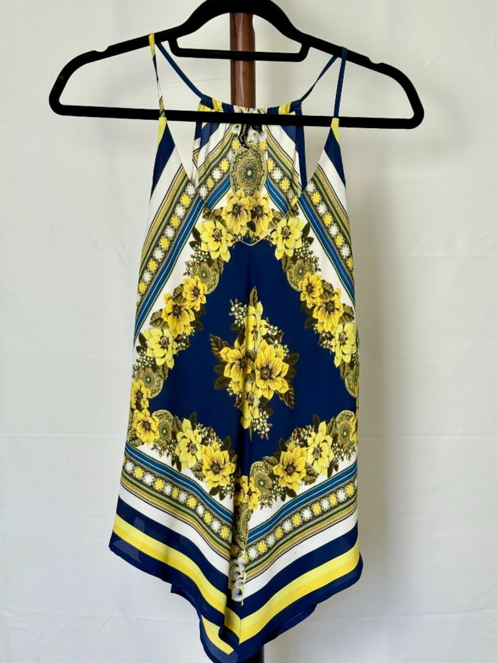 Vintage | Heartsoul | Blue Yellow Floral Halter Cami Top | Size M